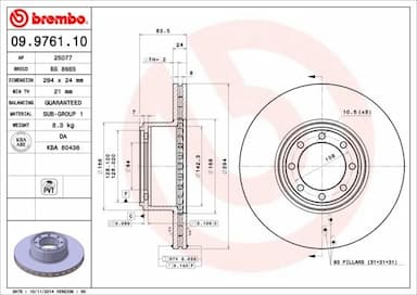 Bremžu diski BREMBO 09.9761.10 1