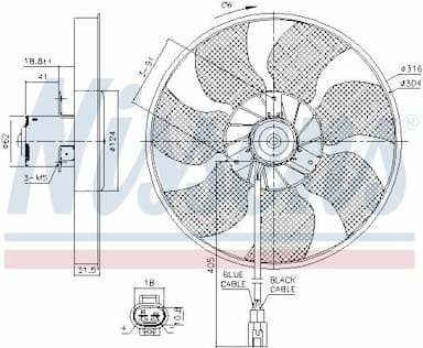 Ventilators, Motora dzesēšanas sistēma NISSENS 85957 6