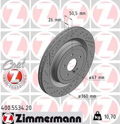 Bremžu diski ZIMMERMANN 400.5534.20 1