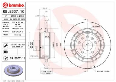 Bremžu diski BREMBO 09.B507.11 1