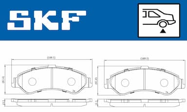 Bremžu uzliku kompl., Disku bremzes SKF VKBP 90221 2