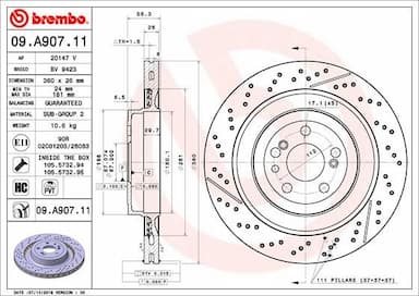 Bremžu diski BREMBO 09.A907.11 1