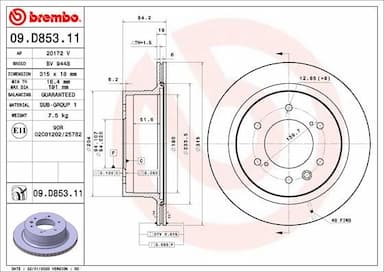 Bremžu diski BREMBO 09.D853.11 1