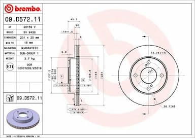 Bremžu diski BREMBO 09.D572.11 1