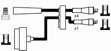 Augstsprieguma vadu komplekts NGK 0530 2