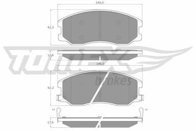 Bremžu uzliku kompl., Disku bremzes TOMEX Brakes TX 16-42 1