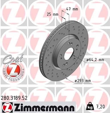 Bremžu diski ZIMMERMANN 280.3189.52 1