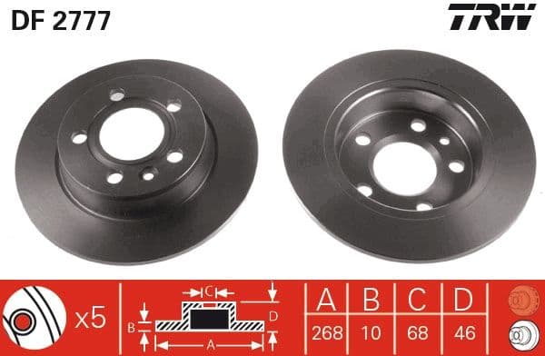 Bremžu diski TRW DF2777 1