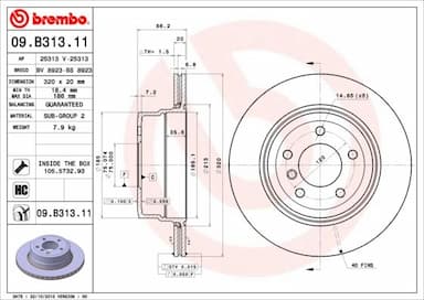 Bremžu diski BREMBO 09.B313.11 1