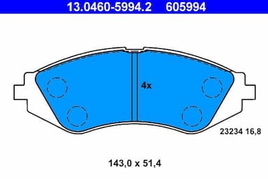 Bremžu uzliku kompl., Disku bremzes ATE 13.0460-5994.2 1