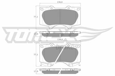 Bremžu uzliku kompl., Disku bremzes TOMEX Brakes TX 14-96 1