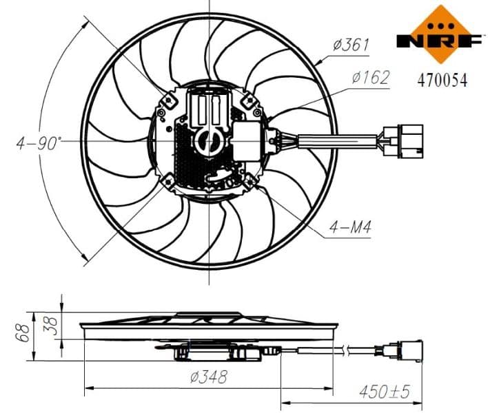 Ventilators, Motora dzesēšanas sistēma NRF 470054 1