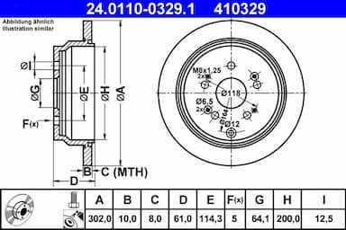 Bremžu diski ATE 24.0110-0329.1 1