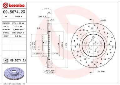 Bremžu diski BREMBO 09.5674.2X 1