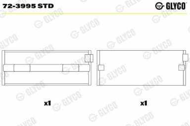 Kloķvārpstas gultnis GLYCO 72-3995 STD 1