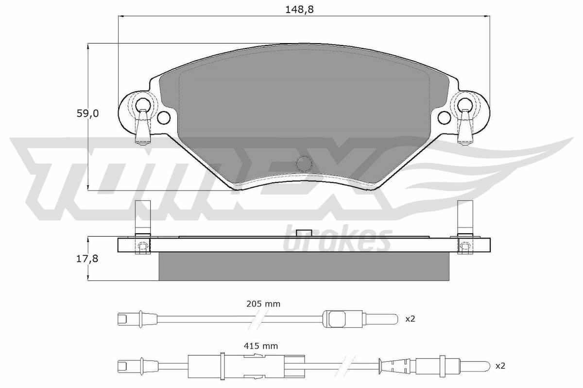 Bremžu uzliku kompl., Disku bremzes TOMEX Brakes TX 13-31 1