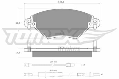 Bremžu uzliku kompl., Disku bremzes TOMEX Brakes TX 13-31 1