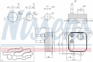 Eļļas radiators, Motoreļļa NISSENS 91122 7