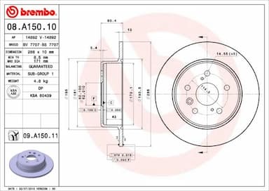 Bremžu diski BREMBO 08.A150.11 1