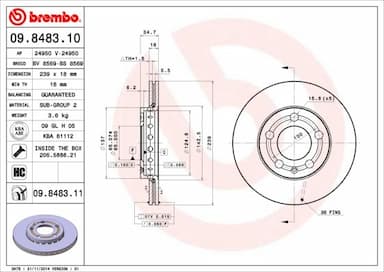 Bremžu diski BREMBO 09.8483.11 1