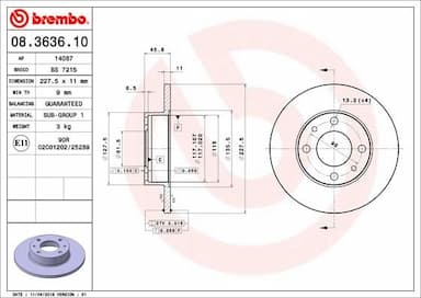 Bremžu diski BREMBO 08.3636.10 1