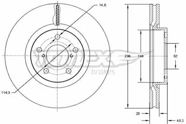 Bremžu diski TOMEX Brakes TX 72-94 1