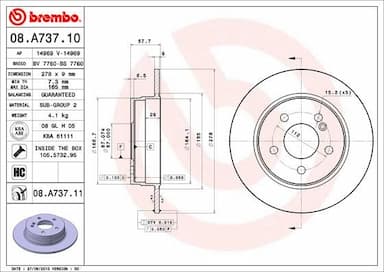 Bremžu diski BREMBO 08.A737.11 1