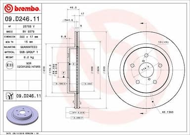 Bremžu diski BREMBO 09.D246.11 1