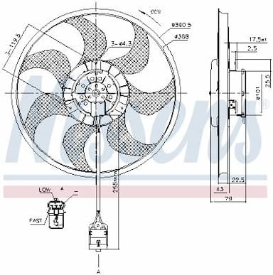 Ventilators, Motora dzesēšanas sistēma NISSENS 85777 6