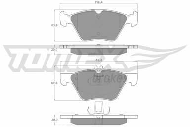 Bremžu uzliku kompl., Disku bremzes TOMEX Brakes TX 12-82 1