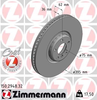 Bremžu diski ZIMMERMANN 150.2948.32 1