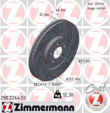 Bremžu diski ZIMMERMANN 290.2264.55 1