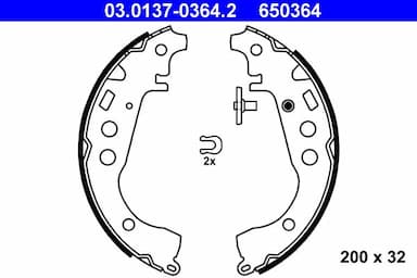 Bremžu loku komplekts ATE 03.0137-0364.2 1