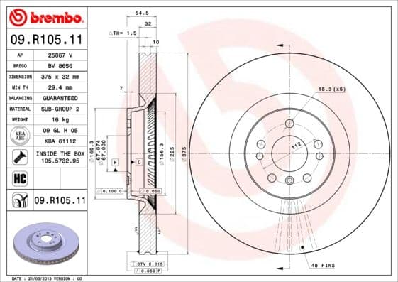 Bremžu diski BREMBO 09.R105.11 1