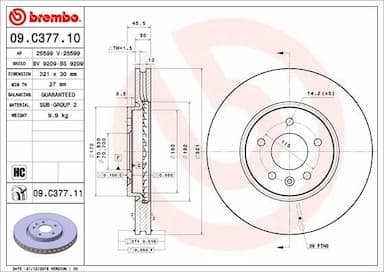 Bremžu diski BREMBO 09.C377.11 1