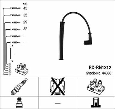 Augstsprieguma vadu komplekts NGK 44330 1