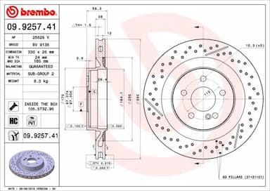 Bremžu diski BREMBO 09.9257.41 1