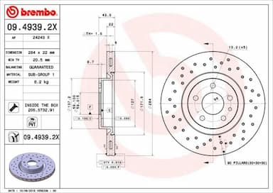 Bremžu diski BREMBO 09.4939.2X 1