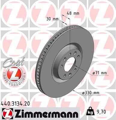 Bremžu diski ZIMMERMANN 440.3134.20 1