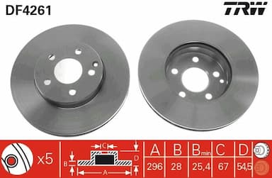 Bremžu diski TRW DF4261 1