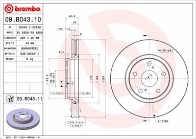 Bremžu diski BREMBO 09.B043.11 1