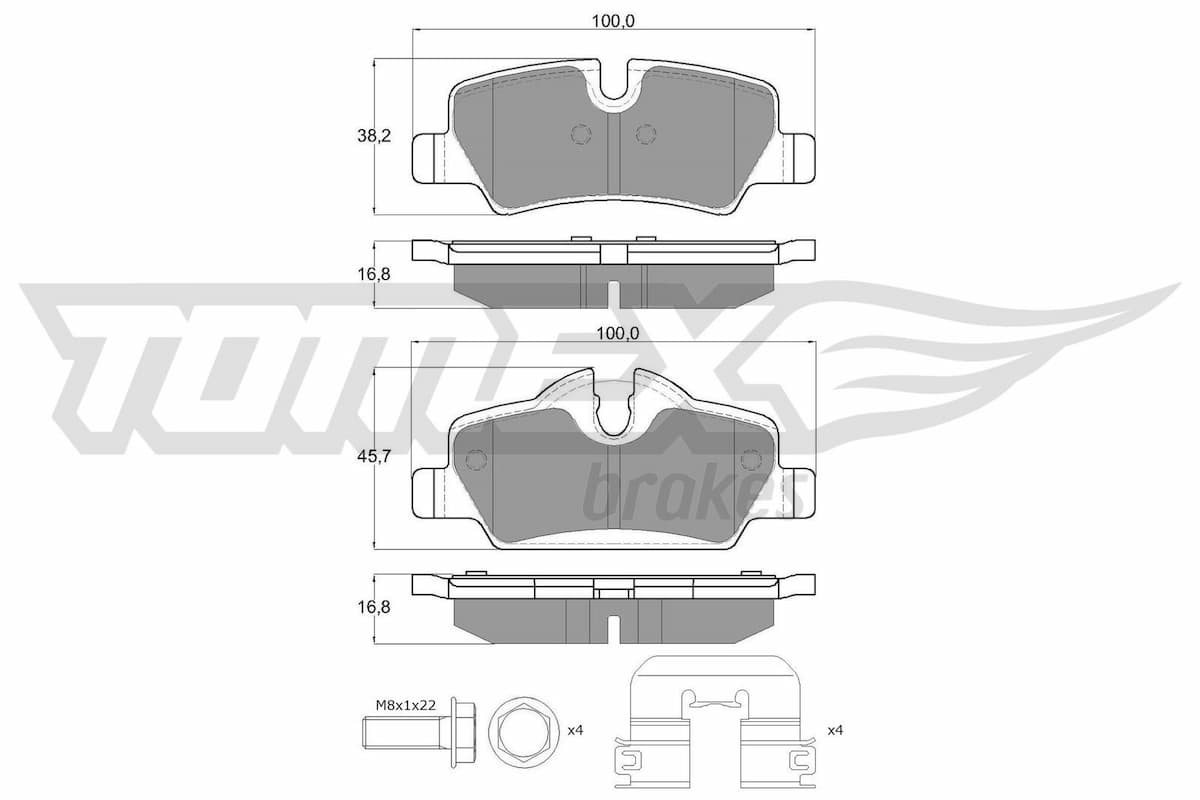 Bremžu uzliku kompl., Disku bremzes TOMEX Brakes TX 17-83 1