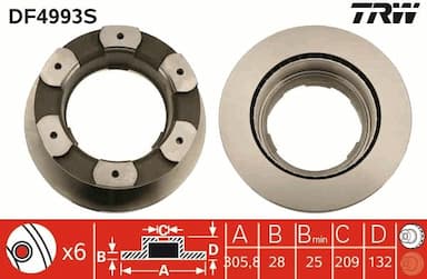 Bremžu diski TRW DF4993S 1