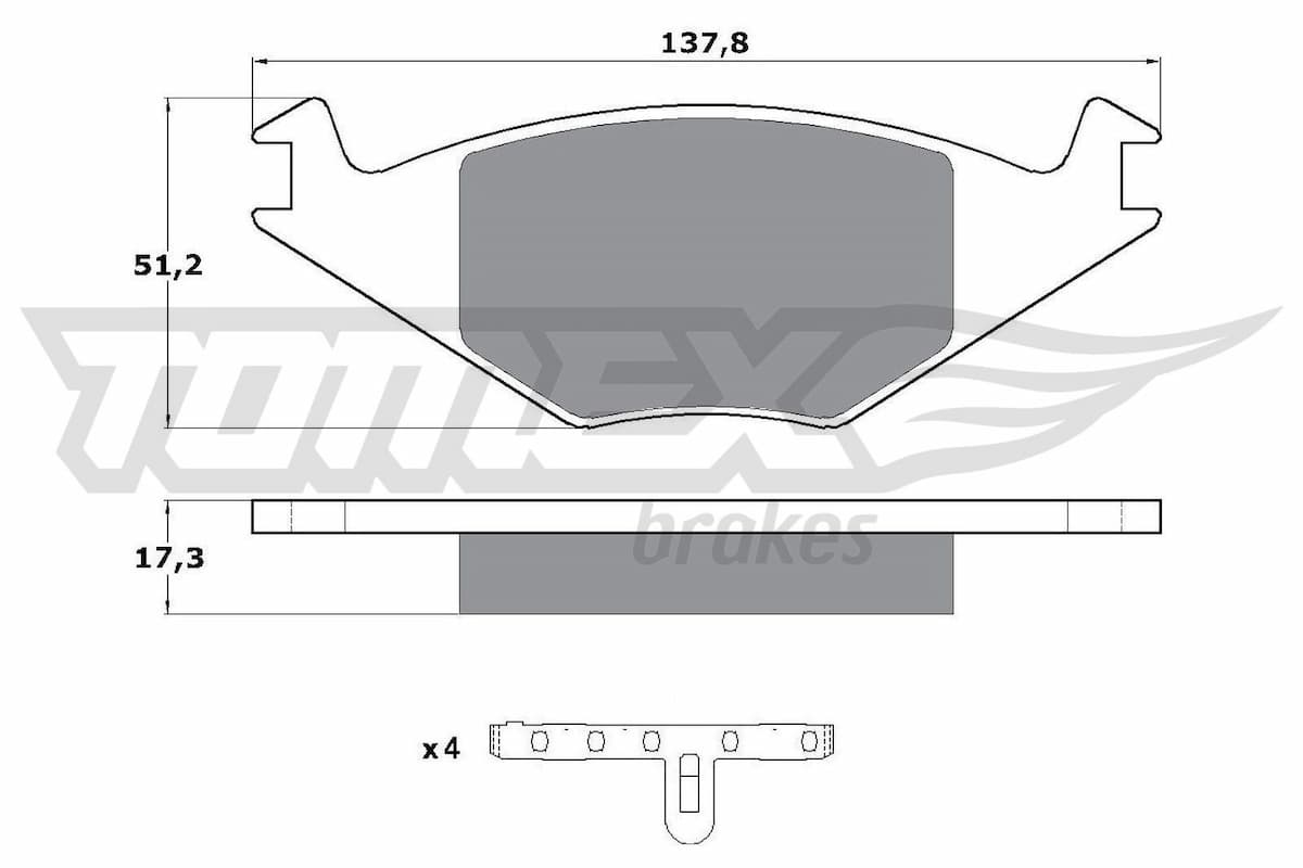 Bremžu uzliku kompl., Disku bremzes TOMEX Brakes TX 10-15 1