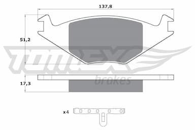 Bremžu uzliku kompl., Disku bremzes TOMEX Brakes TX 10-15 1