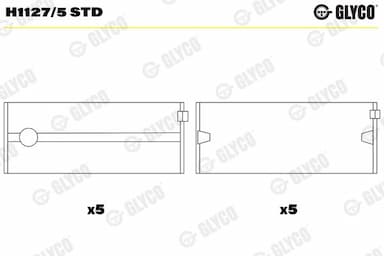 Kloķvārpstas gultnis GLYCO H1127/5 STD 1