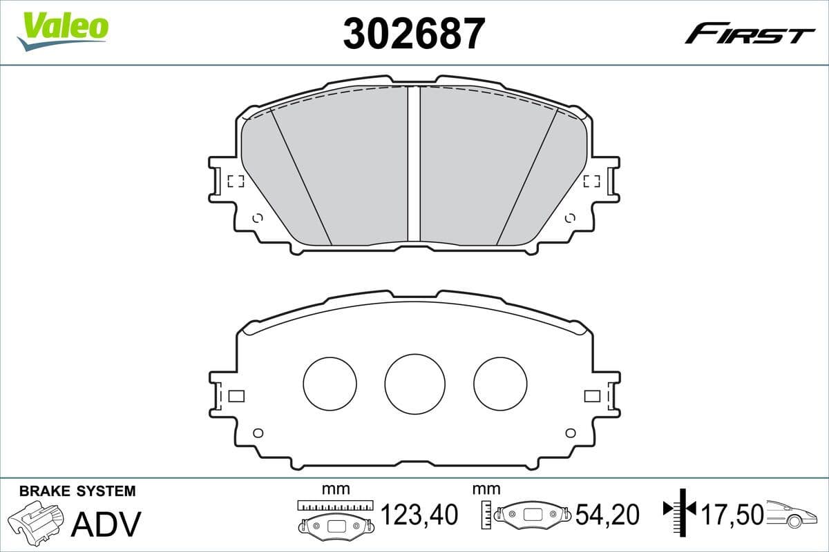 Bremžu uzliku kompl., Disku bremzes VALEO 302687 1