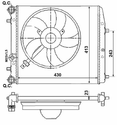 Radiators, Motora dzesēšanas sistēma NRF 53021 4