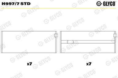 Kloķvārpstas gultnis GLYCO H997/7 STD 1