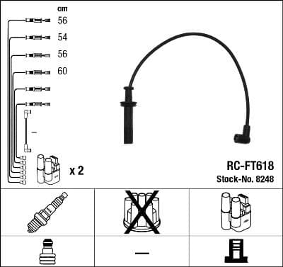 Augstsprieguma vadu komplekts NGK 8248 1